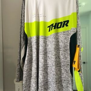 NWT: Thor 2018 Fuse High Tide Jersey - Grey/Lime